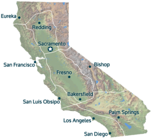 California Map with Cities